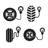 Tire pressure gauge icon logo vector illustration design template.