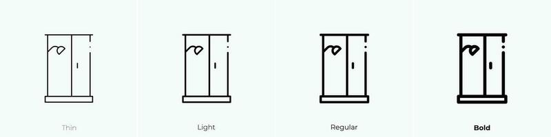 ducha icono. delgado, luz, regular y negrita estilo diseño aislado en blanco antecedentes vector