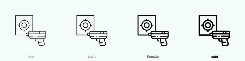 shooting game icon. Thin, Light, Regular And Bold style design isolated on white background vector