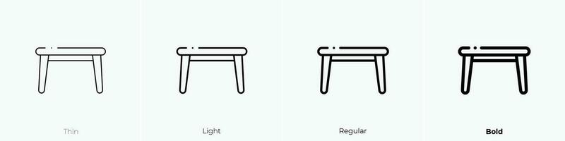 side table icon. Thin, Light, Regular And Bold style design isolated on white background vector