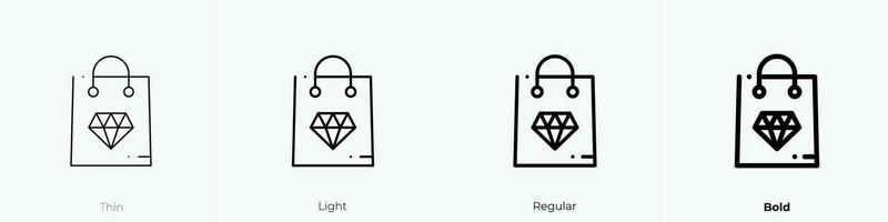 shopping bag icon. Thin, Light, Regular And Bold style design isolated on white background vector
