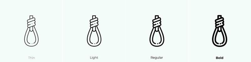 rope icon. Thin, Light, Regular And Bold style design isolated on white background vector