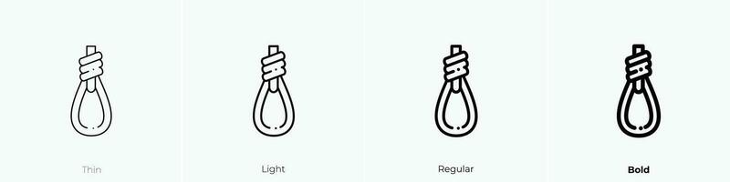 rope icon. Thin, Light, Regular And Bold style design isolated on white background vector