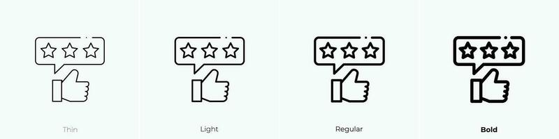 review icon. Thin, Light, Regular And Bold style design isolated on white background vector