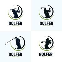 Golfer sport logo design template vector