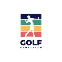 vintage golf club logo design vector illustration