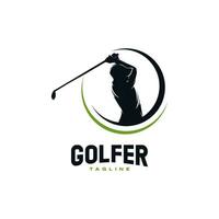 men golf sport illustration logo design vector