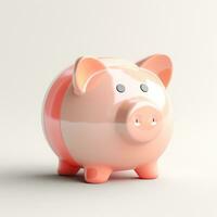 AI GENERATION piggy bank. Pastel background. 3D rendering. Financial and investment business concepts photo