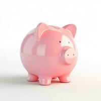 AI GENERATION piggy bank. Pastel background. 3D rendering. Financial and investment business concepts photo