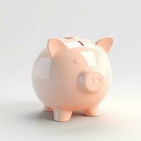 AI GENERATION piggy bank. Pastel background. 3D rendering. Financial and investment business concepts photo