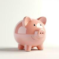 AI GENERATION piggy bank. Pastel background. 3D rendering. Financial and investment business concepts photo