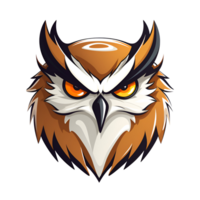 Cartoon Style Owl Painting Drawing Logo Painting Drawing Illustration No Background Perfect for Print on Demand AI Generative png