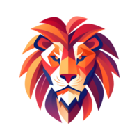 Lion Cartoon Style Logo Painting Drawing Illustration No Background Perfect for Print on Demand Merchandise AI Generative png