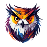 Cartoon Style Owl Painting Drawing Logo Painting Drawing Illustration No Background Perfect for Print on Demand AI Generative png