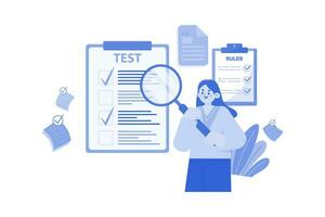 Test administrator checking test results vector