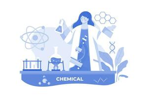 Chemical Engineer Illustration concept on a white background vector