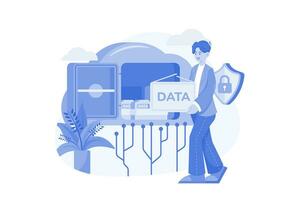 Cloud Data Center Illustration concept on white background vector