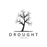 Drought Logo, Dry Tree Logo Design with Simple, Minimalist and Modern Vector Line Style