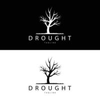 Drought Logo, Dry Tree Logo Design with Simple, Minimalist and Modern Vector Line Style