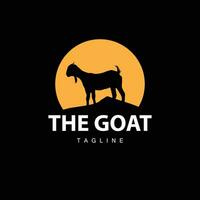 Livestock Goat Logo, Simple Farming Silhouette Design Product Brand Templet Illustration vector