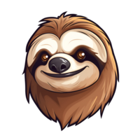 Cartoon Style Sloth Painting Drawing Illustration No Background Perfect for Print on Demand Merchandise AI Generative png