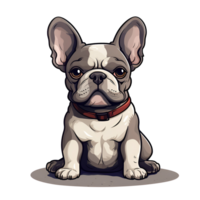 Frans bulldog hond puppy schilderij tekening tekenfilm stijl logo illustratie Nee achtergrond perfect voor afdrukken Aan vraag naar handelswaar ai generatief png