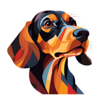 dachshund salsicha cachorro cachorro desenho animado estilo logotipo artístico pintura desenhando ilustração não fundo perfeito para impressão em exigem mercadoria ai generativo png