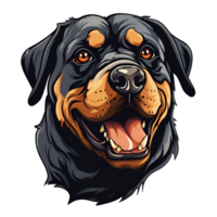 Rottweiler Cartoon Style Logo Artistic Style Painting Drawing Illustration No Background Perfect for Print on Demand Merchandise AI Generative png