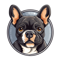francês buldogue cachorro cachorro pintura desenhando desenho animado estilo logotipo ilustração não fundo perfeito para impressão em exigem mercadoria ai generativo png