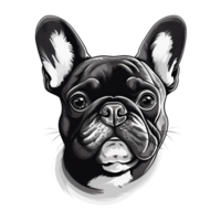 franska bulldogg hund valp målning teckning tecknad serie stil logotyp illustration Nej bakgrund perfekt för skriva ut på efterfrågan handelsvaror ai generativ png