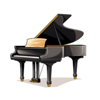 Cartoon Style Piano Illustration No Background Perfect for Print on Demand Merchandise AI Generative png