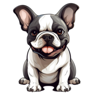 French Bulldog Dog Puppy Painting Drawing Cartoon Style Logo Illustration No Background Perfect for Print on Demand Merchandise AI Generative png