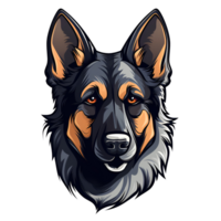 German Shepherd Dog Puppy Artistic Style Painting Drawing Cartoon Style Illustration No Background Perfect for Print on Demand Merchandise AI Generative png