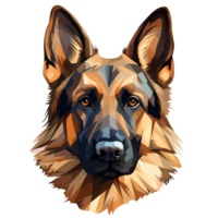 German Shepherd Dog Puppy Artistic Style Painting Drawing Cartoon Style Illustration No Background Perfect for Print on Demand Merchandise AI Generative png