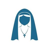 Nun icon logo design vector