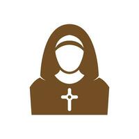 Nun icon logo design vector