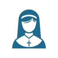 Nun icon logo design vector