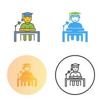 Unique Studying on Desk Vector Icon