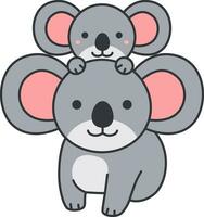 Cute koala. Vector illustration in cartoon style on white background.