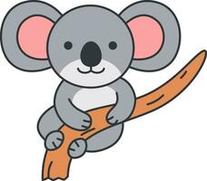 linda coala en un rama. vector ilustración en dibujos animados estilo.