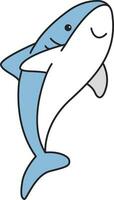 Shark flat icon on white background. Vector illustration, EPS 10.