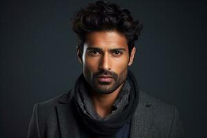 handsome indian nationality man model portraits looking at camera photo