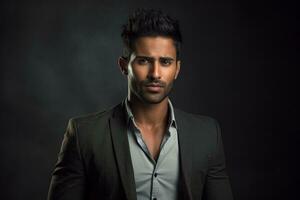 handsome indian nationality man model portraits looking at camera photo