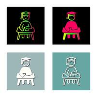 Unique Studying on Desk Vector Icon