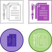 Unique Documents and Pen Vector Icon