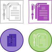 Unique Documents and Pen Vector Icon