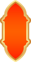 Ramadan d'oro telaio. islamico finestra forma. Arabo arco. musulmano Vintage ▾ confine per design con rosso sfondo. indiano decorazione nel orientale stile. png