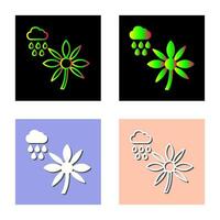 Flower with rain Vector Icon