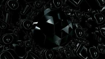sfondo con nero forme, figure, 3d rendere, riflessione, unico design video