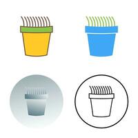 Grass Pot Vector Icon